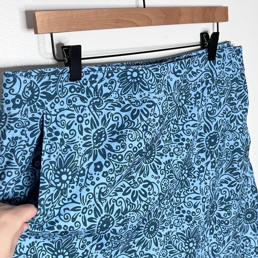 RipSkirt Hawaii Blue Tropical Floral Wrap Skirt w Pockets Size Large - Picture 4 of 8